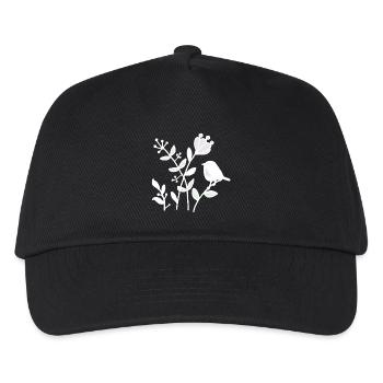 Natur_mit_Vogel_weiss - Kinder Basecap - Schwarz - Vorne