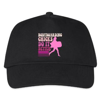 Bodyboard Chicks Bodyboarder - Casquette de baseball Enfant - noir - Devant