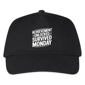 Achievement Unlocked Survived Monday - Kids’ Baseball Cap - black - Front