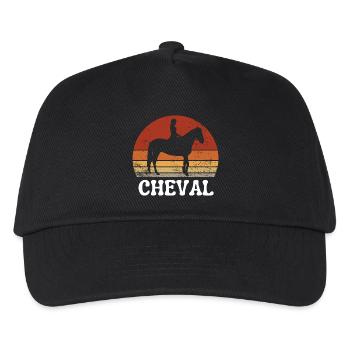 Cavaliere Silhouette Vintage Rétro - Casquette de baseball Enfant - noir - Devant