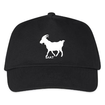 Ziege G.O.A.T.  weiß - Kinder Basecap - Schwarz - Vorne