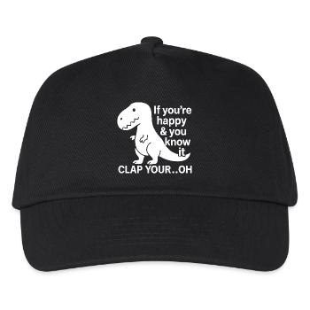 When you're happy and you know it, clap your - Kids’ Baseball Cap - black - Front