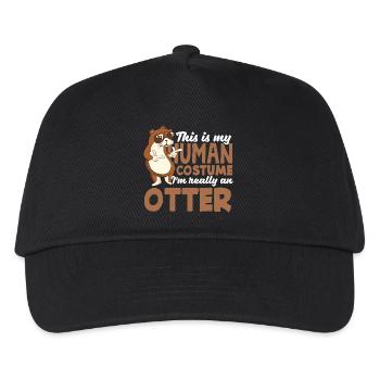 Sea Otter Cartoon Human Costume - Kids’ Baseball Cap - black - Front