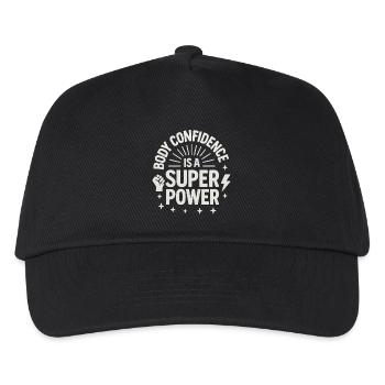 Body Confidence Superpower, Fitness Motivation  - Kids’ Baseball Cap - black - Front