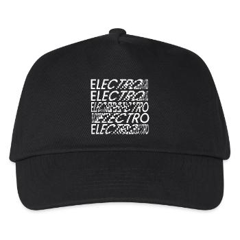 Glitch Elektro-Typografie - Kinder Basecap - Schwarz - Vorne