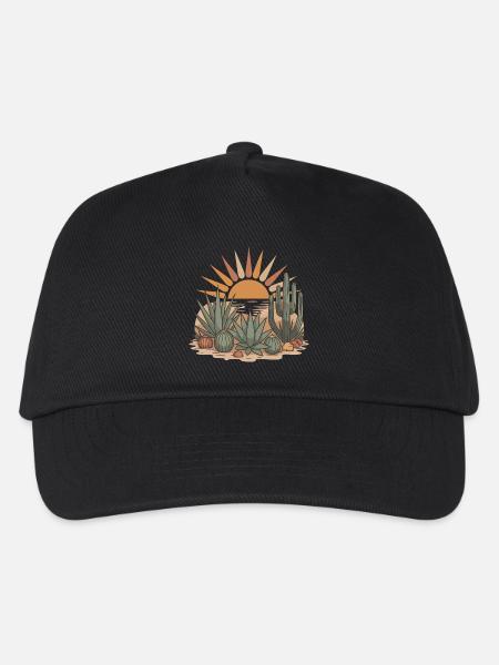 Boho Natur Kakteen - Kinder Basecap - Schwarz