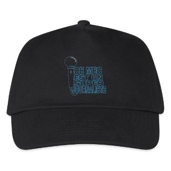 Super Journalist – This guy manages the mic - Kids’ Baseball Cap - black - Front