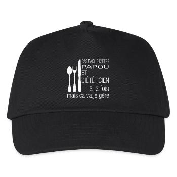 Papua and dietician – I manage! - Kids’ Baseball Cap - black - Front