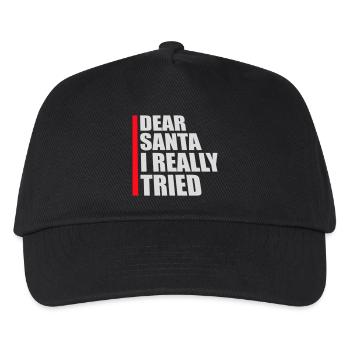 Dear Santa I Really Tried Christmas Humor Funny - Kids’ Baseball Cap - black - Front