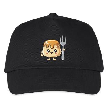 Pudding with fork - Kids’ Baseball Cap - black - Front