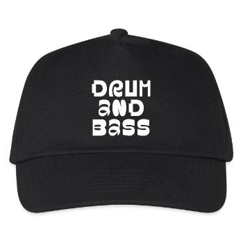 Drum and Bass Typografisches T-Shirt - Kinder Basecap - Schwarz - Vorne