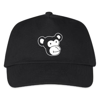 Niedlicher Affe – Dschungel & Tierfreund Design - Kinder Basecap - Schwarz - Vorne