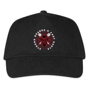Darts, bullseye, dartboard and devil. - Kids’ Baseball Cap - black - Front