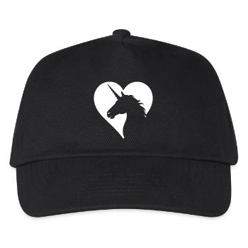 Niedliches Einhorn Magisch  - Kinder Basecap - Schwarz - Vorne