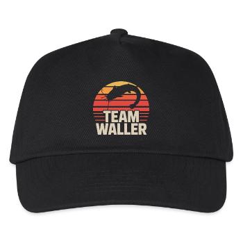 Wels Waller angeln Sportfischer Team Waller - Kinder Basecap - Schwarz - Vorne