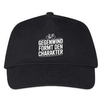 Gegenwind Formt Den Charakter Fahrrad Leidenschaft - Kinder Basecap - Schwarz - Vorne