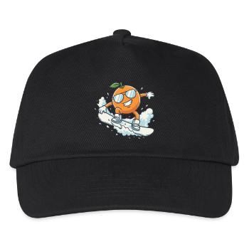 Cool Snowboard Orange with Sunglasses - Kids’ Baseball Cap - black - Front