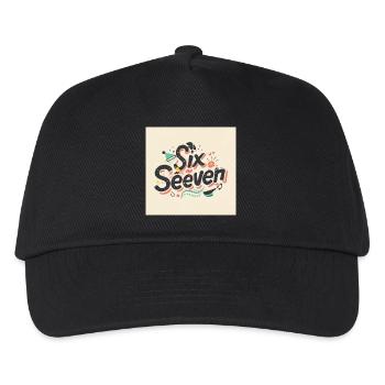 Sechs Siebzehn Retro-Doodle-Buchstaben - Kinder Basecap - Schwarz - Vorne