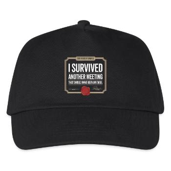 I Survived Another Meeting Email Homeoffice Büro - Kinder Basecap - Schwarz - Vorne