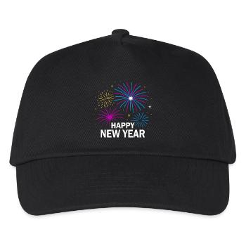 Fireworks New Year's Eve Design – Happy New Year - Kids’ Baseball Cap - black - Front