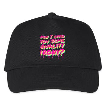 May I Offer You Some Quality Irony Lustiger Spruch - Kids’ Baseball Cap - black - Front