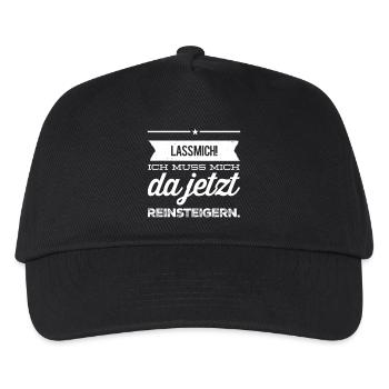 Lustiges Lass mich ich muss mich da Reinsteigern - Kinder Basecap - Schwarz - Vorne