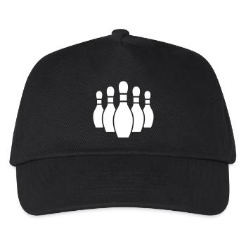 Bowling Pins Silhouette - Kinder Basecap - Schwarz - Vorne