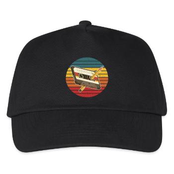 Vintage-Kassetten-Retro 90er, 80er, 70er, 60er, Musik - Kinder Basecap - Schwarz - Vorne
