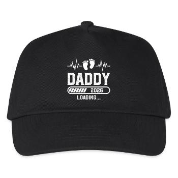 Papa 2026 neuer Vater lädt 2026 - Kinder Basecap - Schwarz - Vorne