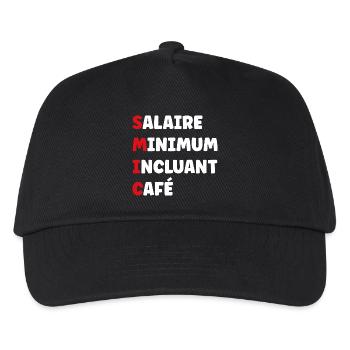 Salaire Minimum Inclusant Café smic - Casquette de baseball Enfant - noir - Devant