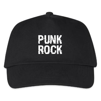 Punkrock Distressed Typografie - Kinder Basecap - Schwarz - Vorne