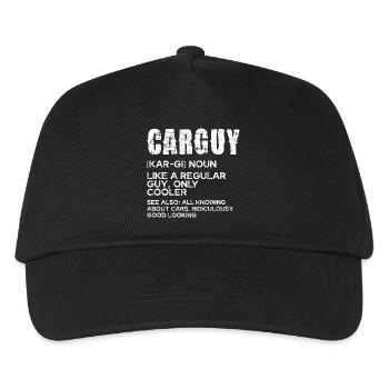 CarGuy Distressed Typografie - Kinder Basecap - Schwarz - Vorne