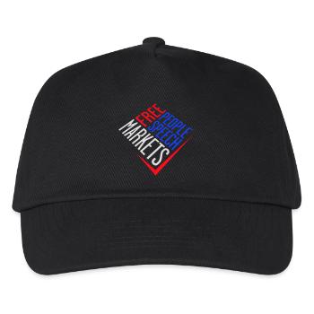 Free Speech Markets People Libertär Freiheit Logo - Kinder Basecap - Schwarz - Vorne