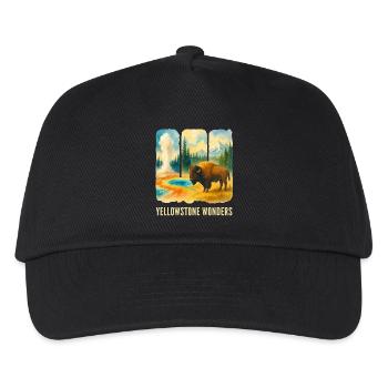 Berglandschaft mit Vulkan - Kinder Basecap - Schwarz - Vorne