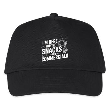 I'm Here for the Snacks and Commercials - Kids’ Baseball Cap - black - Front