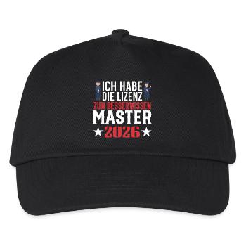 Master Abschluss Promotion Sponsion 2026 - Kinder Basecap - Schwarz - Vorne
