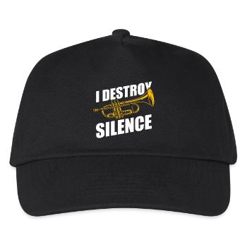I destroy silence Trompete Trompetenspieler - Kinder Basecap - Schwarz - Vorne