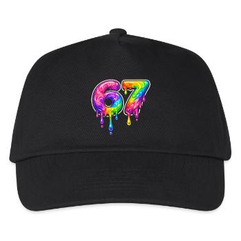 67 Six Seven Meme Gen Alpha Slang - Kinder Basecap - Schwarz - Vorne