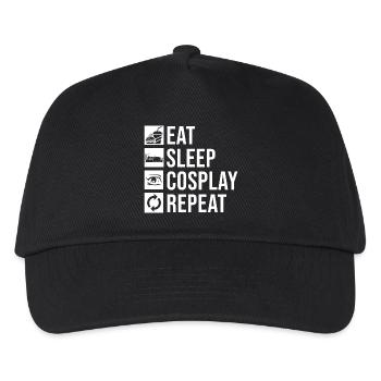 Essen, schlafen, Cosplay wiederholen - Kinder Basecap - Schwarz - Vorne