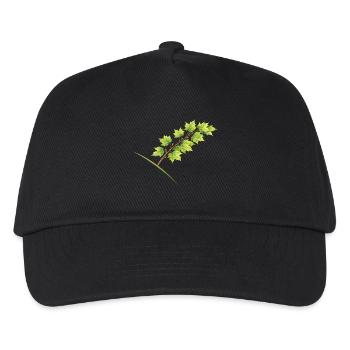 Blätterzweig Ahorn - Aquarell - Kinder Basecap - Schwarz - Vorne