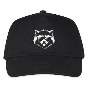 Waschbär mit Sonnenbrille – Bandit Vibes - Kinder Basecap - Schwarz - Vorne