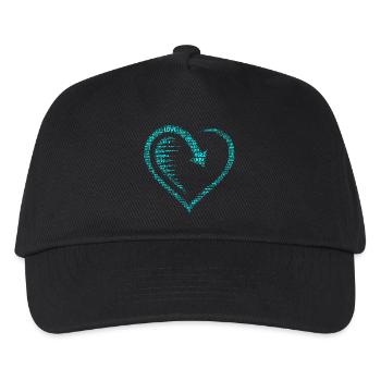 Großes Herz, Herz, Pfeil mit Liebe, Liebesherz  - Kinder Basecap - Schwarz - Vorne