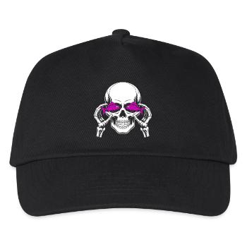 Skull and crossbones with fish - Kids’ Baseball Cap - black - Front
