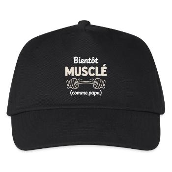bientôt musclé comme papa gym musculation - Casquette de baseball Enfant - noir - Devant
