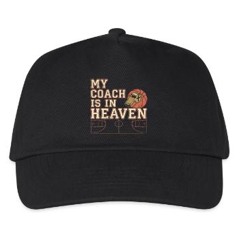 My Coach Is In Heaven Christian Basketball - Kids’ Baseball Cap - black - Front