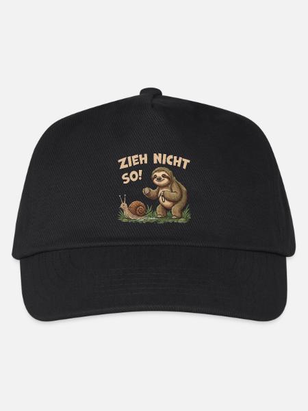 Zieh nicht so Faultier Humor Motiv - Kinder Basecap - Schwarz