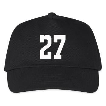 Ziffern 27 Kontrast-Design - Kinder Basecap - Schwarz - Vorne