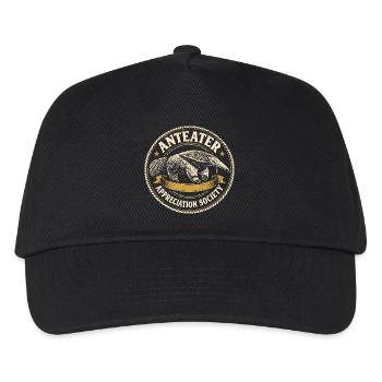 Ameisenbär Fanclub | Retro Wildtier Motiv - Kinder Basecap - Schwarz - Vorne