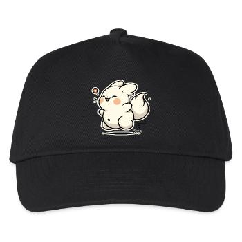 Kawaii Happy Bunny Sticker - Kids’ Baseball Cap - black - Front