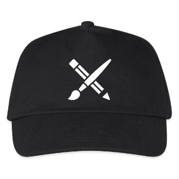 Pinsel, Bleistift, Basteln, Kunst Symbol - Kinder Basecap - Schwarz - Vorne